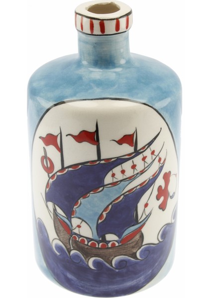 Otantik Çini Osmanlı Kalyon Model Mutfak Tipi Yağ Şişesi 900Ml