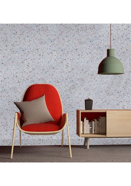 Isı Ve Ses Yalıtımlı Canlı | İpek | Dekoratif Sıva Elegance-10 BEYAZ ZEMİN ÜZERİNE ZARİF GÖRÜNÜMLÜ GÖKKUŞAĞI DESEN