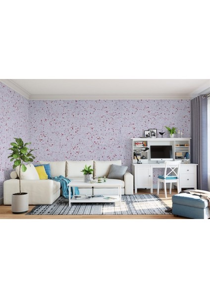 Canlı Sıva İpek Sıva Dekoratif Sıva Moonlight 04 Beyaz Zemin Kırmızı Desen