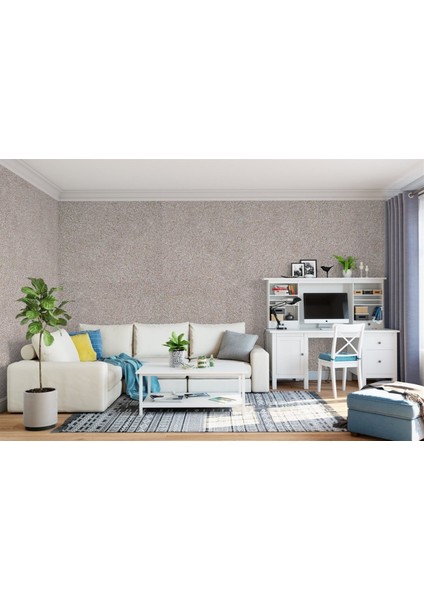 Canlı Sıva İpek Sıva Dekoratif Sıva Pearl 09 Beyaz Zemin Açık Turuncu Desen