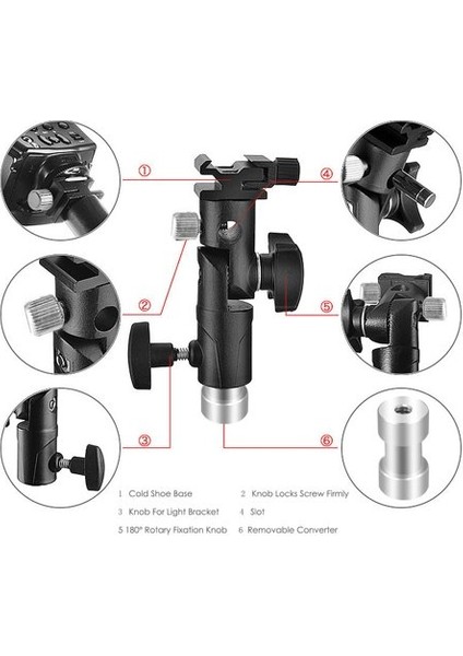 - Tüm Tepe Kafa Flaş Flash İçin Şemsiye Tutucu Holder Canon Nikon Sony Fujifilm Yongnuo Godox vb.