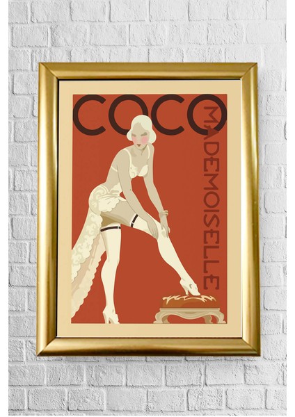 Decor Kırmızı Coco Çerçeveli Poster Tablo 23.5 x 33,5 cm