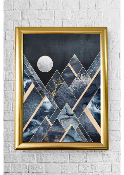 Decor Dağ Desen Çerçeveli Poster Tablo 23.5 x 33,5 cm