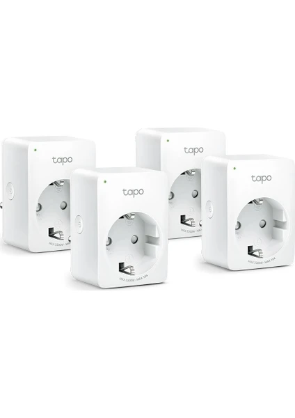 Tapo P100 (4-Pack), Akıllı Mini Wi-Fi Soketi, Amazon Alexa ve Google Home ile Çalışır, Uzaktan Kontrol, Cihaz Paylaşımı, Hub Gerekmez