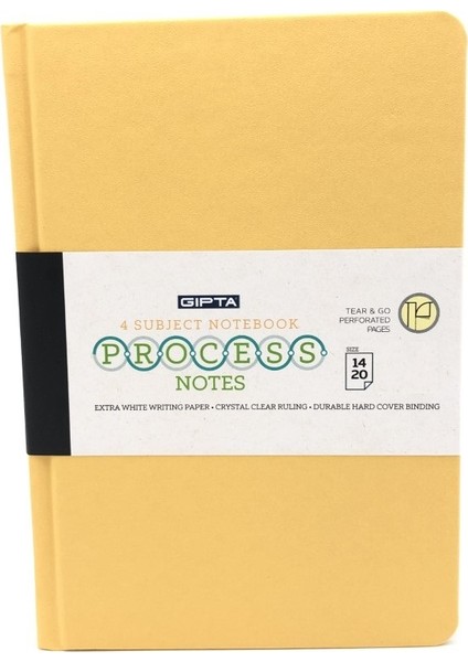 Process 160 Yaprak Kareli Defter 14 x 20 cm Sarı