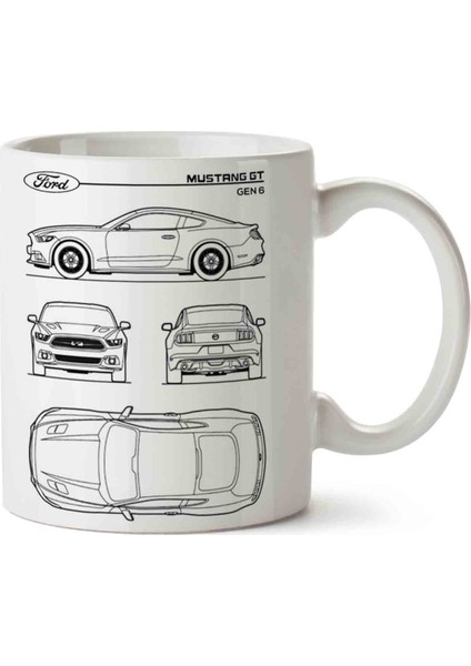 Ford Mustang Baskılı Kupa Bardak