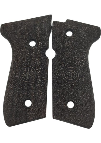 Beretta F92 Lazer Kesim Ceviz Ağacı Ahşap Kabze Model 4
