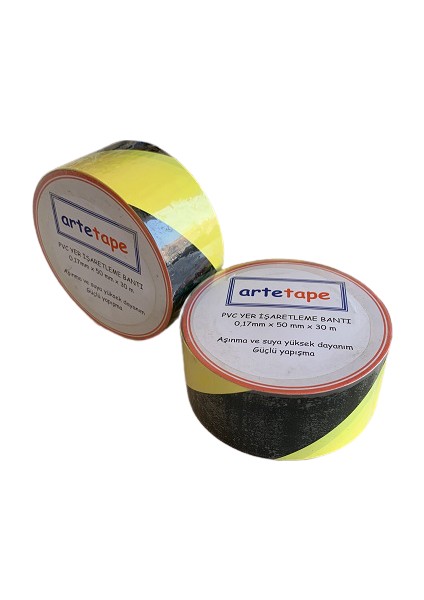 50 mm x 30 metre PVC Yer İşaretleme Bandı- Sarı Siyah