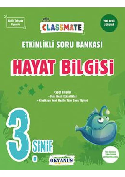 Okyanus Yayınları 3. Sınıf Hayat Bilgisi Classmate Etkinlikli Soru Bankası