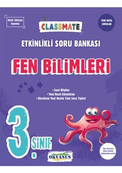 Okyanus Yayınları 3. Sınıf Fen Bilimleri Classmate Etkinlikli Soru Bankası