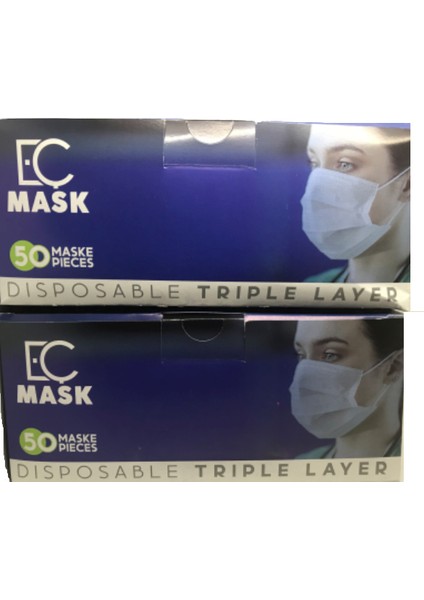 Ultrasonik 3 Katlı Telli Ultrasonik Cerrahi Maske 50'li 2 Adet fiyatları