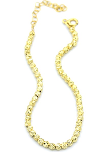 Dorika Modeli Altın Yaldızlı Gümüş Bileklik