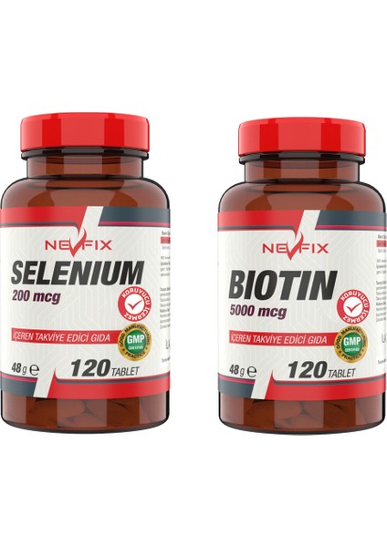 Selenyum 200 Mcg 120 Tablet Biotin 5000 Mcg 120 Tablet