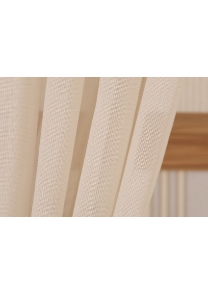 Pamuk Dokulu Tül Bej 1-2,5 Orta Sık Pile 150 x 260 cm