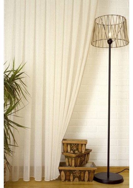 Kırçıllı Keten Tül Naturel 1-3 Sık Pile 100 x 260 cm