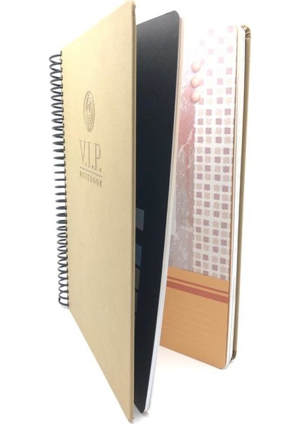 1081 V.i.p. Sert Kapak A4 Çizgili Defter Hardal