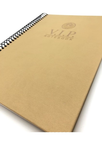 1081 V.i.p. Sert Kapak A4 Çizgili Defter Hardal