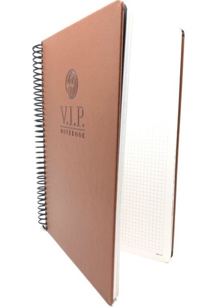 1081 V.i.p. Sert Kapak A4 Çizgili Defter Kahve