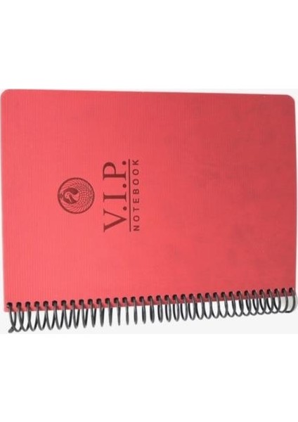 1081 V.i.p. Sert Kapak A4 Çizgili Defter Kırmızı