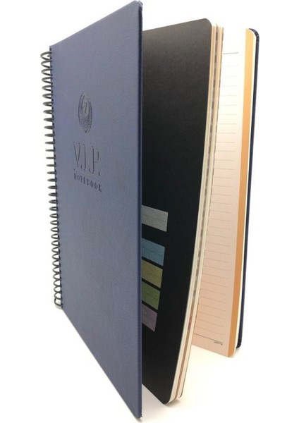 1081 V.i.p. Sert Kapak A4 Çizgili Defter Lacivert