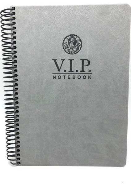 1081 V.i.p. Sert Kapak A4 Kareli Defter Gri