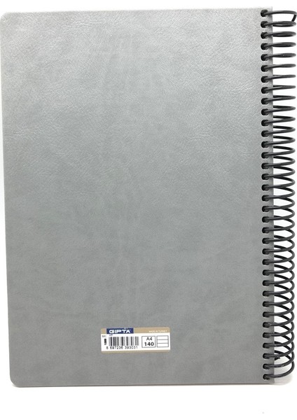 1081 V.i.p. Sert Kapak A4 Kareli Defter Gri