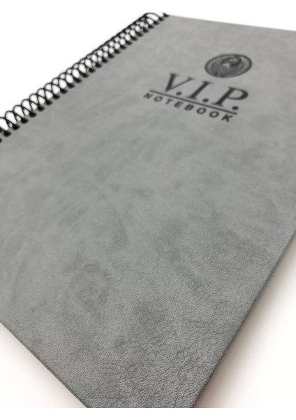 1081 V.i.p. Sert Kapak A4 Kareli Defter Gri