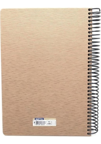 1081 V.i.p. Sert Kapak A4 Kareli Defter Hardal