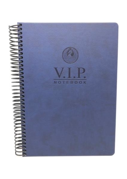 1081 V.i.p. Sert Kapak A4 Kareli Defter Lacivert