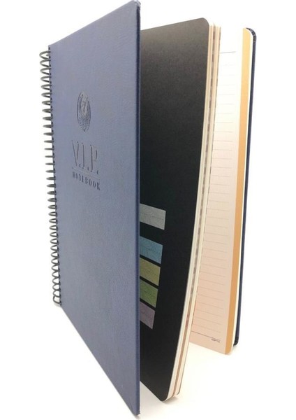 1081 V.i.p. Sert Kapak A4 Kareli Defter Lacivert