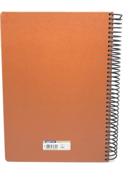1081 V.i.p. Sert Kapak A4 Kareli Defter Taba