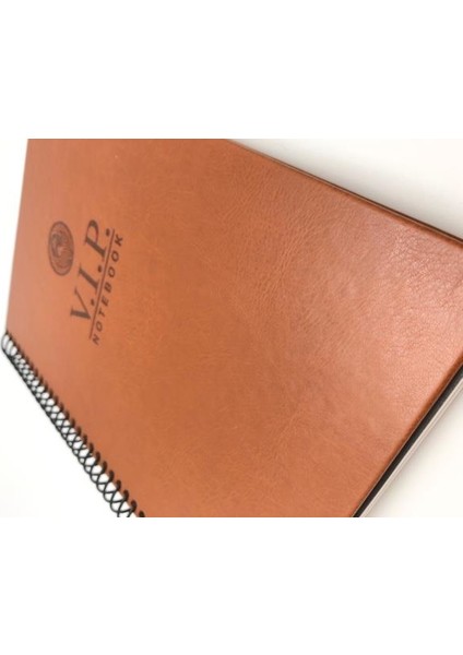 1081 V.i.p. Sert Kapak A4 Kareli Defter Taba