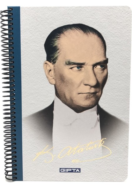 2654 M.K. Atatürk Açık Renk Kareli A4 Sipralli 100 Yap. Defter