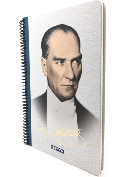 2654 M.K. Atatürk Açık Renk Kareli A4 Sipralli 100 Yap. Defter