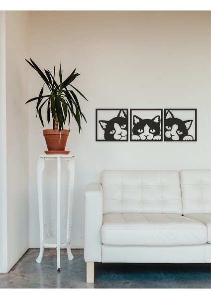 Kediler Ahşap Dekoratif Tablo UNT-005 fırsatları