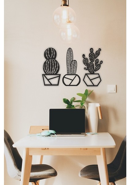 3’lü Kaktüs Set Ahşap Dekoratif Tablo UNT-013 modelleri