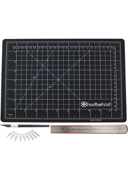 A4 Hobi Kesim Matı Seti Çift Taraflı Cutting Mat Set Siyah