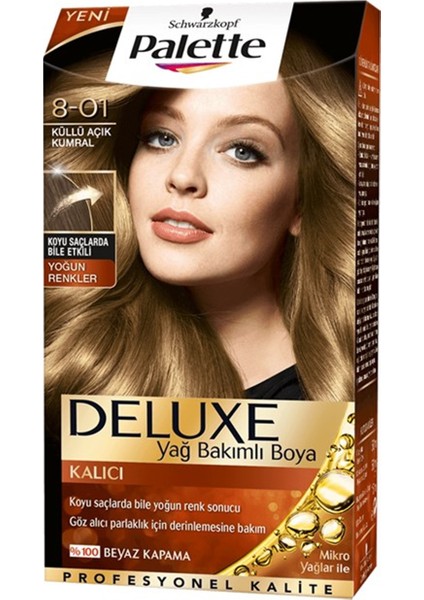 Deluxe 8-01 Küllü Açık Kumral Saç Boyası