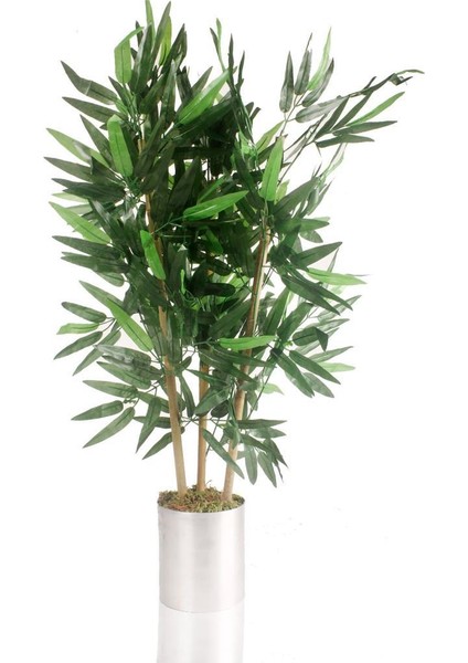 Yapay Çiçek Yapay Bambu Ağacı Paslanmaz Aleminyum Saksılı 80 cm
