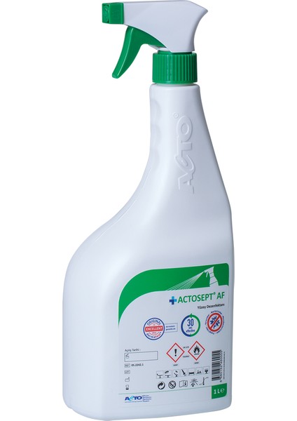 Actosept® Af Alkollü Hızlı Yüzey Dezenfektanı 1 Litre  30 Saniyede Etkili