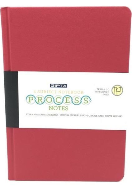 Process 4609 120 Yaprak Kareli Defter 20 x 28 cm Kırmızı