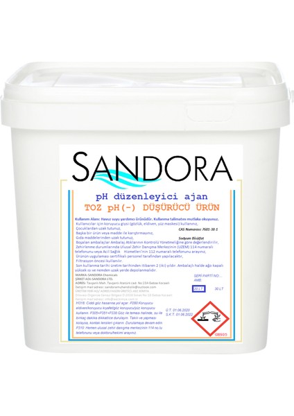 Granül Ph (-) Düşürücü / Ph Düzenleyici Ajan (10 kg)
