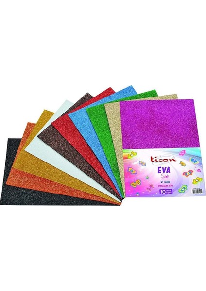 2Mm Simli Eva 20 X 30Cm Karışık Renk-10'Lu