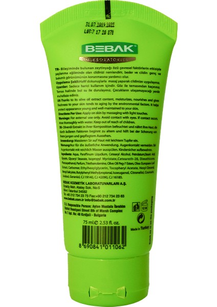 Zeytinyağlı El Ve Vücut Nemlendirici Kremi Tüp 75 ml fiyatları