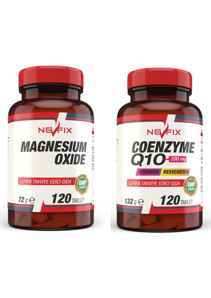 Magnezyum 250 mg 120 Tablet Coenyme Q10 200 mg 120 Tablet