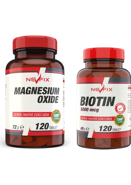 Magnezyum 250 mg 120 Tablet Biotin 5000 Mcg 120 Tablet