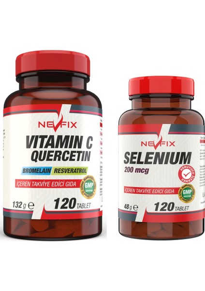 Vitamin C 1000 mg 120 Tablet Selenium 200 Mcg 120 Tablet