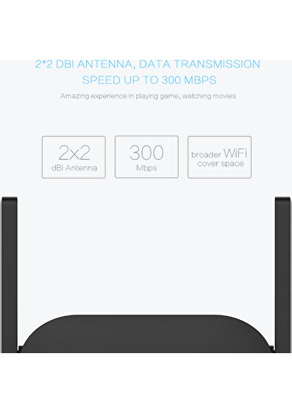 WiFi Amplifikatör - Siyah (Yurt Dışından)