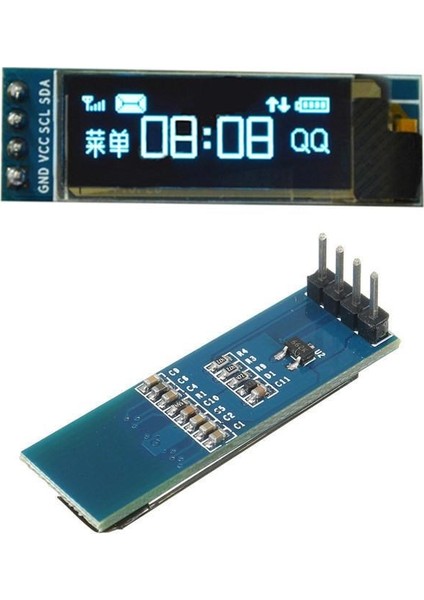 128 x 32 OLED LCD Ekran 0.91" SSD1306 (Arduino Uyumlu) Mavi