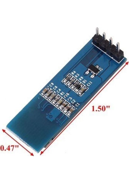 128 x 32 OLED LCD Ekran 0.91" SSD1306 (Arduino Uyumlu) Mavi